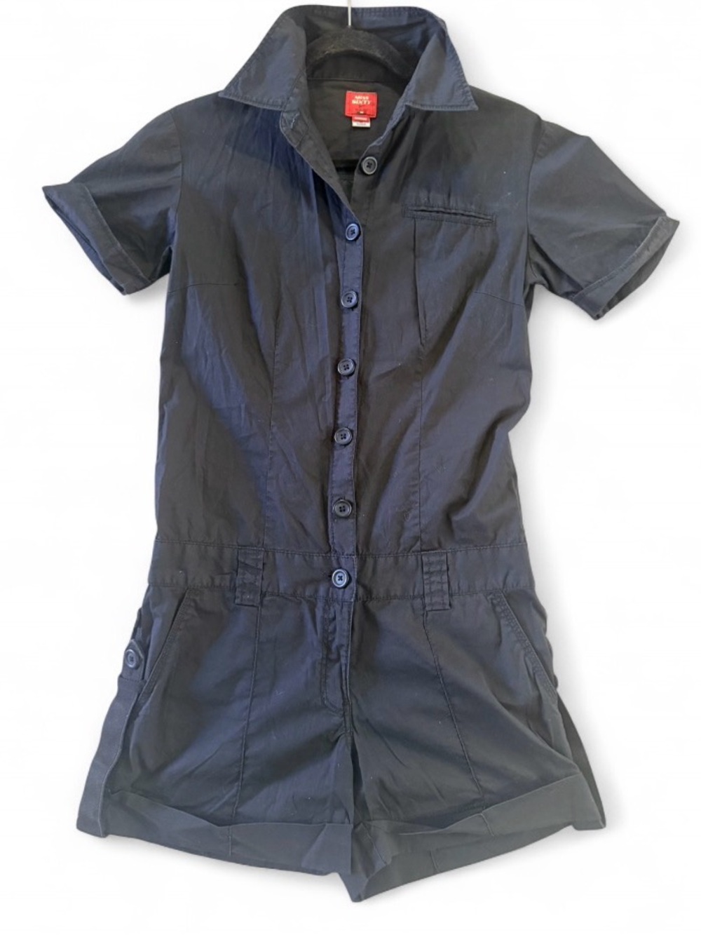 Miss Sixty Black Short Sleeve Button Romper